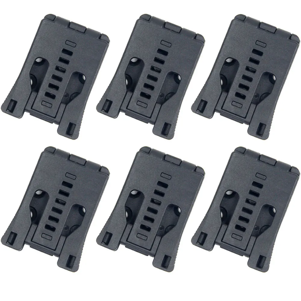 6PCS Black Tactical Large Belt Loop Attaching Systerm Clips For