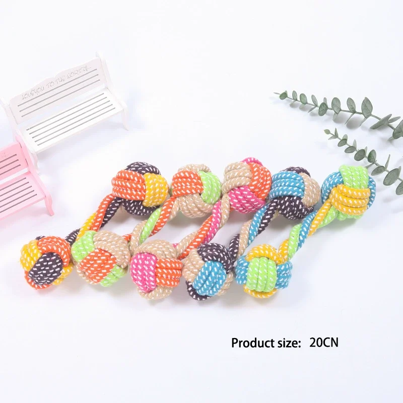 Durable Dog Chew Rope Toy Knot Ball For Small Puppies Bite Resistant Molar Teeth Cleaning Self Play Boredom Relief Pet Supplies S78e7b6eac7674f389ecabab55ae2db80r