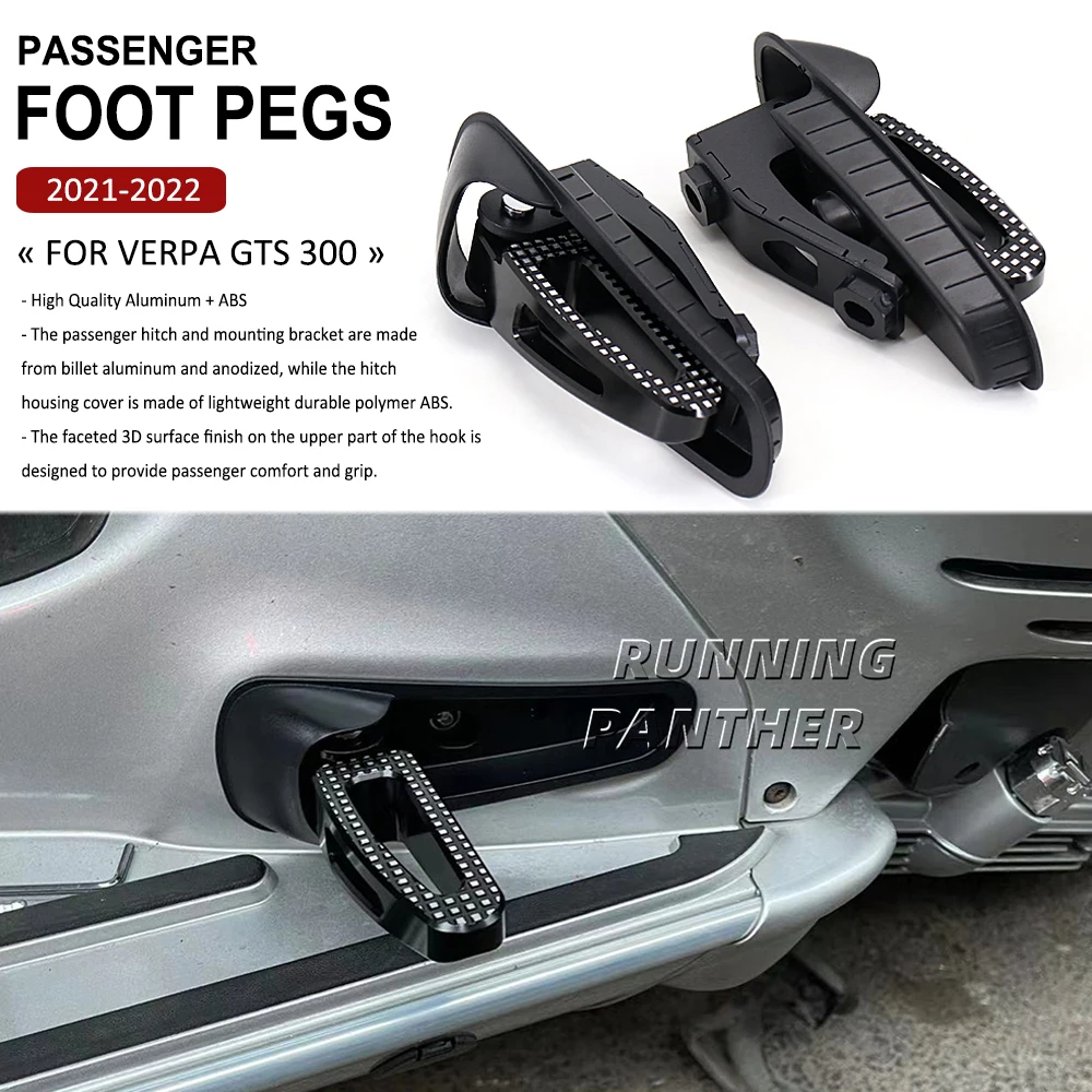

Новые Мотоциклетные аксессуары для GTS 300 GTS300 2021 2022 подставка для ног педали задняя подставка для ног алюминиевая подставка для ног