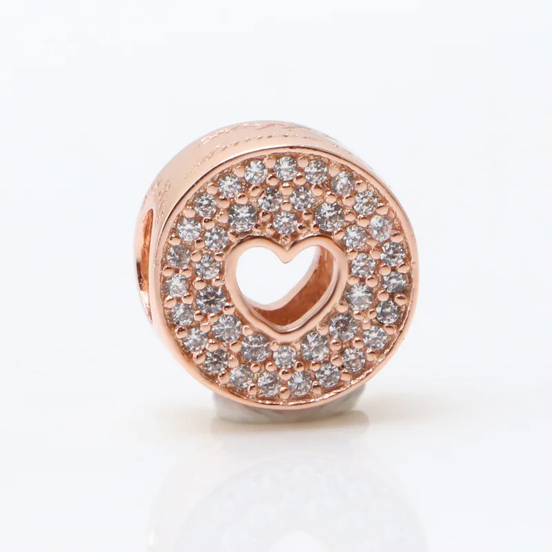 

Hot Sale Silver Color Charm Bead Rose Gold Color Openwork Love Beads For Original Pandora Charm Bracelets & Bangles Jewelry