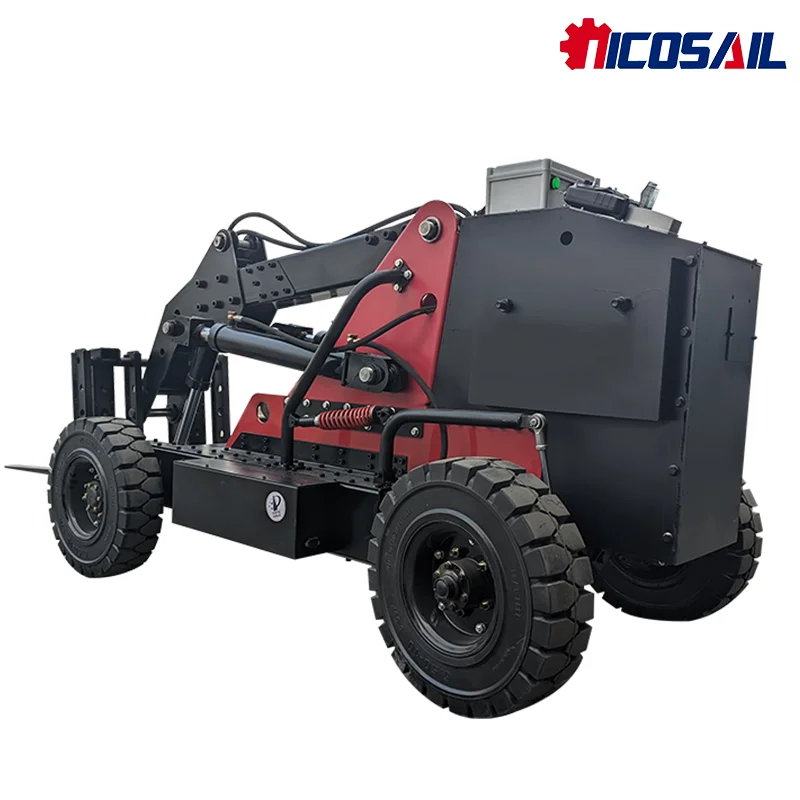 Robuster Tank-Gabelstapler für die Handhabung von Öltrommeln. Industrieller hydraulischer Öltrommelheber