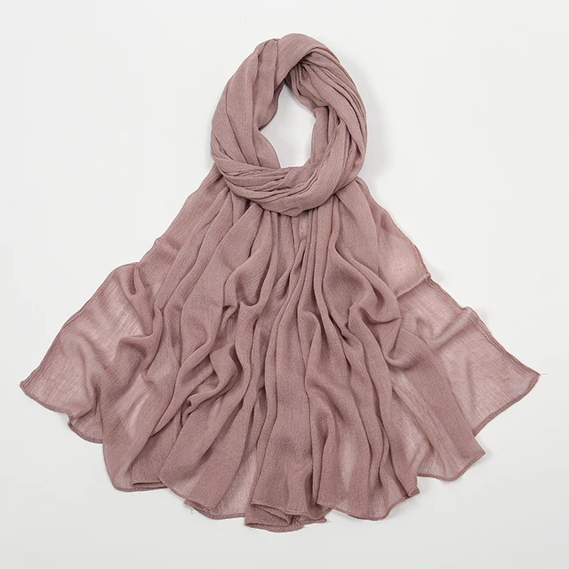 Nouveau Hijab en rayonne froissé pour femmes, écharpe musulmane, châles longs, Turban islamique solide, bandeau Heascarf, bandeau Ramandan
