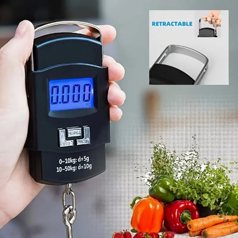 50kg/10g USB Rechargeable Digital Hanging Scale 2