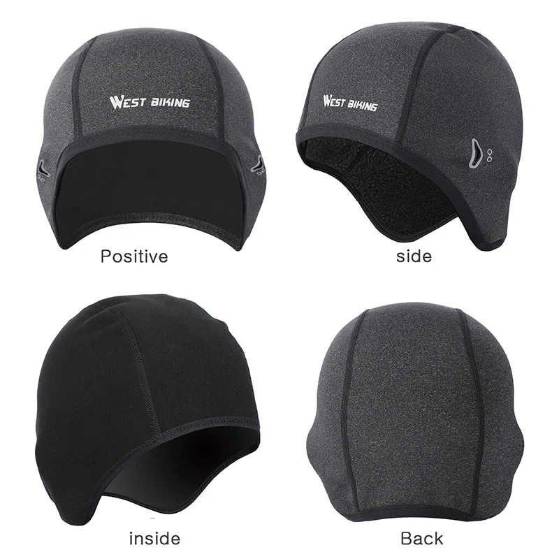WEST BIKING Thermal Cycling Cap Men Women Windproof Winter Sports Skull Cap Helmet Liner Running Skiing Motorcycle MTB Bike Hat 5