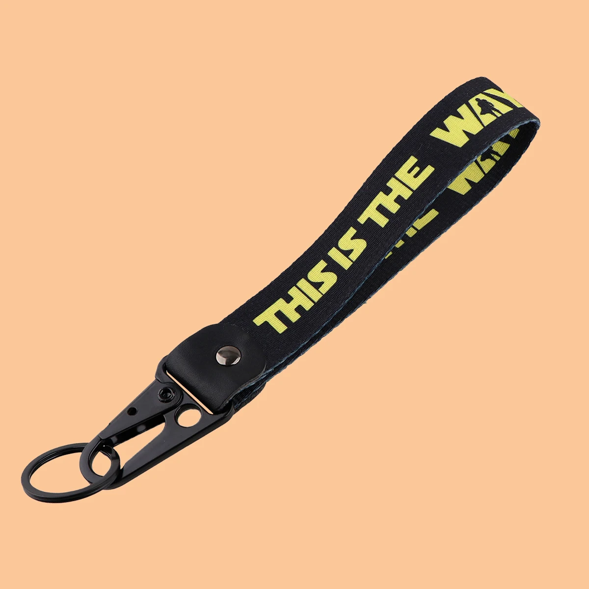 

QE316 THIS IS THE WAY Keychains for Car Motorcycles Keys Holder Keyring Men Women Short Wrist Strap Fashion Jewelry Accessories