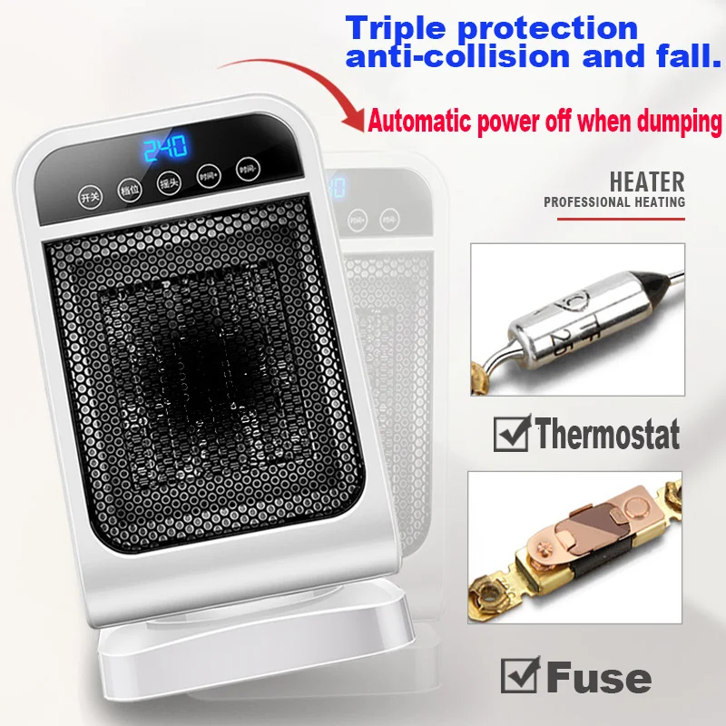 Multiple protection Bathroom Fan Home Heater Ceramic Electric Remote  Control Fan Heater Office Bedroom Wamer - AliExpress
