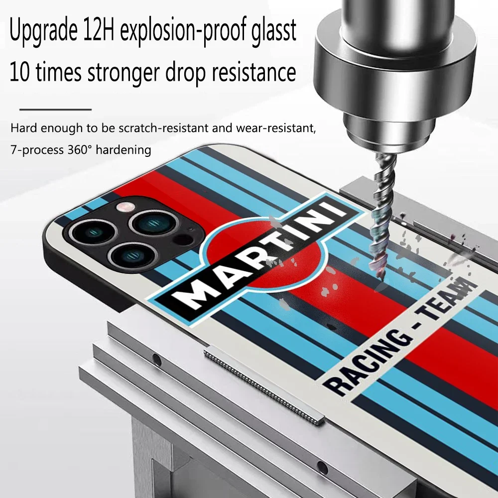 Fashion Trend Martini Racing Phone Case Per Iphone 14Pro 13 12 11 Pro 8 7 Plus X 14 Se Xr 12 13 Pro Mini Xs Max Design Cover