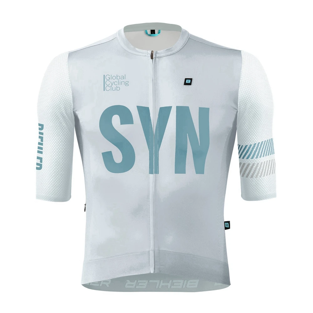 Silver-gray new SYN suit men's short-sleeved cycling jersey and bib shorts road matching Cycling Clothing 3