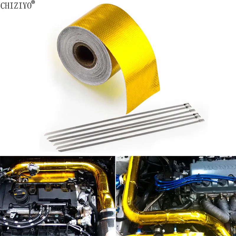 5/10m Exhaust Pipe Insulation Tape Engine Compartment Heat Shield Wrap