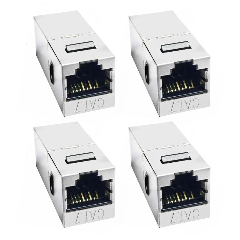 4Pcs CAT7 커플러 차폐 암-암 RJ45 인라인 커플러 키스톤