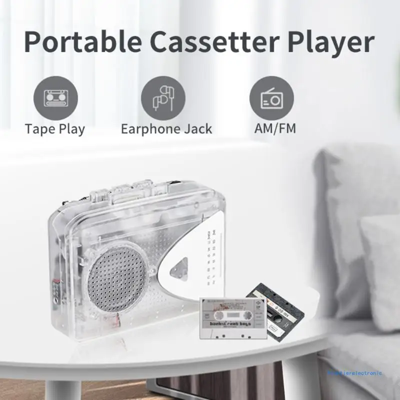 Radio Portátil AM/FM Con Cassette Y Grabadora | Color Amarillo, Funciona Con Pilas AA, Incluye Altavoz Y Entrada Auriculares