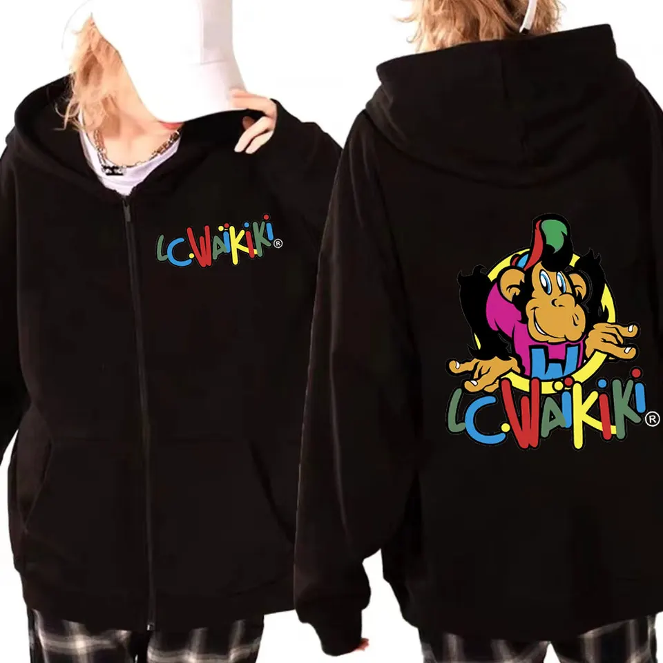 Sweat à Capuche Oversize Imprimé Singe – Style Streetwear, Unisexe, Confortable