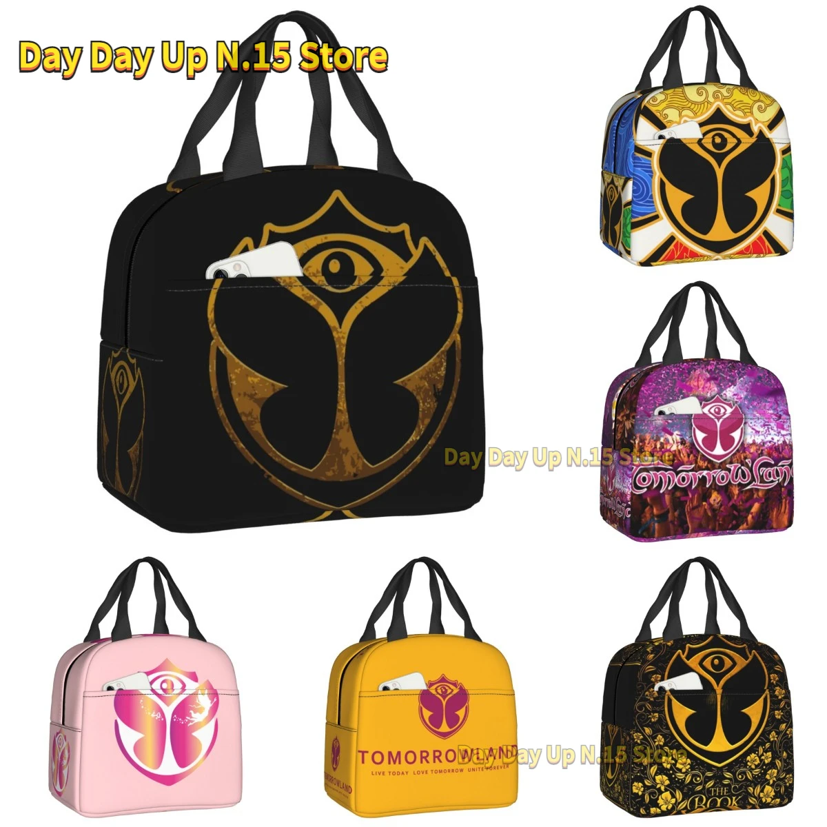 Tomorrowland Insulated Lunch Tote Bag Women Electronic Dance Funny Print Resuable Cooler Thermal Food Lunch Box School