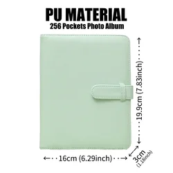Compact Photo Album with 256 Pockets for Instant Film Memories (Mint Green)