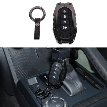 ZincAlloy Key Case Round Buckle Key Pouch Mecha Style Key Fob Cover Car Supplies For Toyota Tacoma 2024-2026 Toyota Tundra 2022+ 1