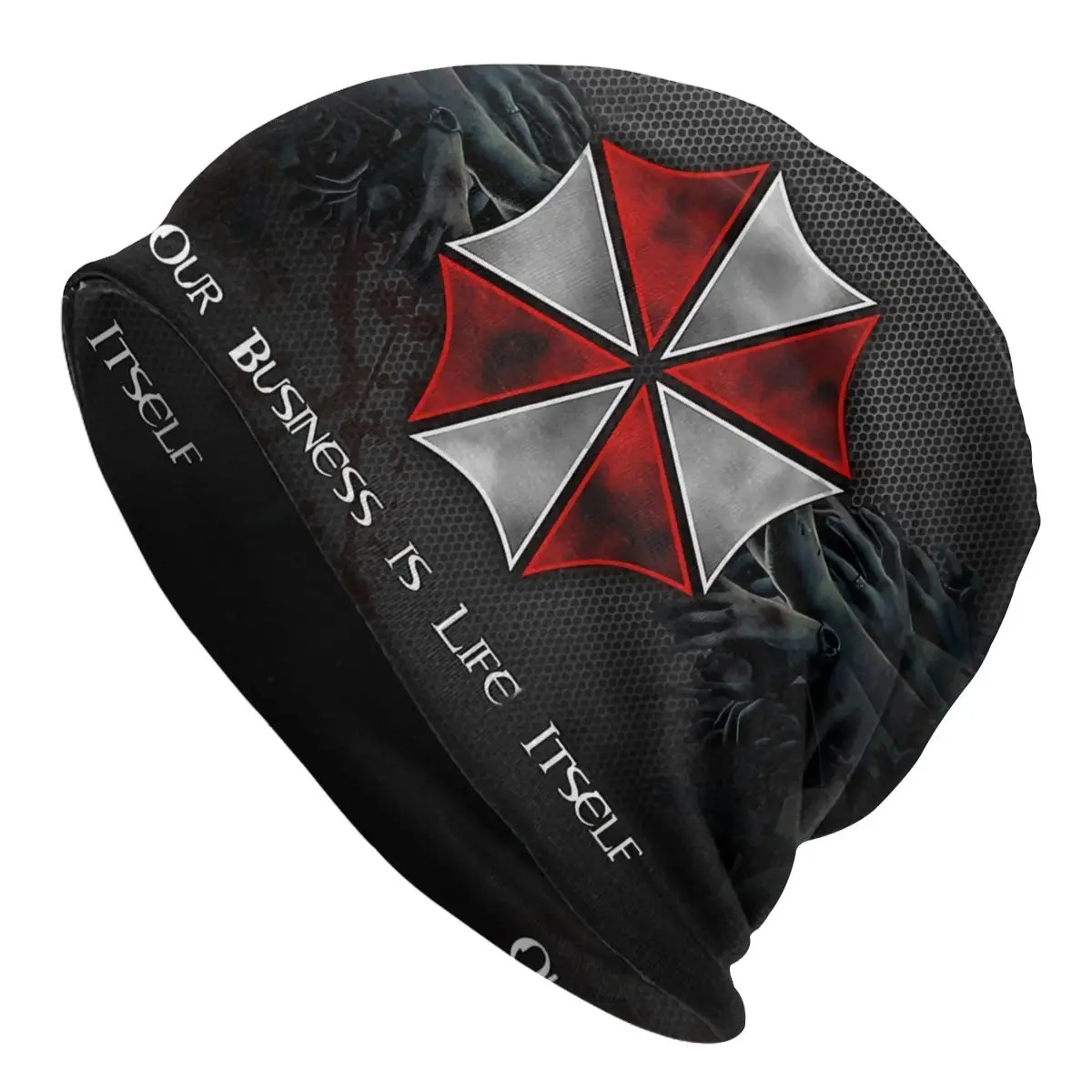 

Our Business Is Life Itself Umbrella Corporation Autumn Female Thin Beanies Double Used Cycling Bonnet Hats