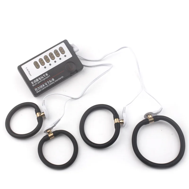 Electric Shock Scrotum Ring Stimulation Massage Scrotum Sleeve Ball Stretcher Penis Ring Delayed Ejaculation Sex Toy For Man