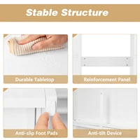 Туалетный столик со светодиодной подсветкой, косметический столик с регулируемой яркостью, большое зеркало, 7 ящиков для девочек, женщин, спальни — изображение 4