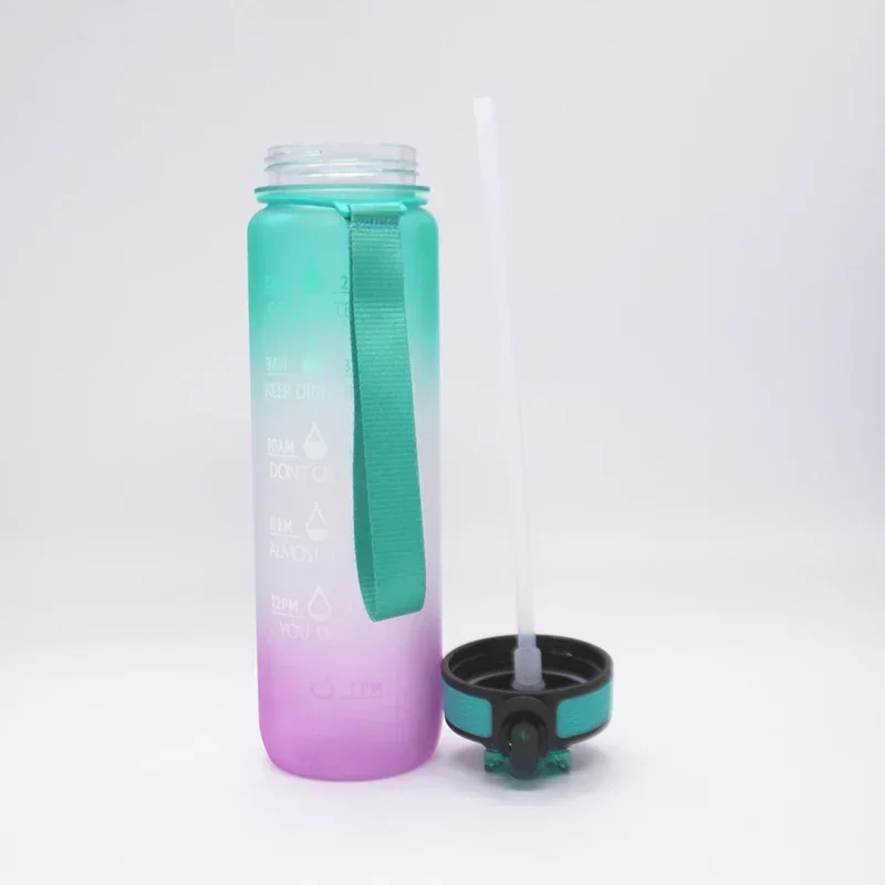 Sports Water Bottle 1 Liter Motivational Leakproof for Outdoor Travel Gym Fitness