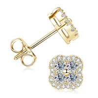 Collier, bracelet et boucles d'oreilles Lnkry en moissanite 2,5 mm, or 14 carats, ensemble de bijoux trèfle à quatre feuilles pour couples, cadeau de mariage 6