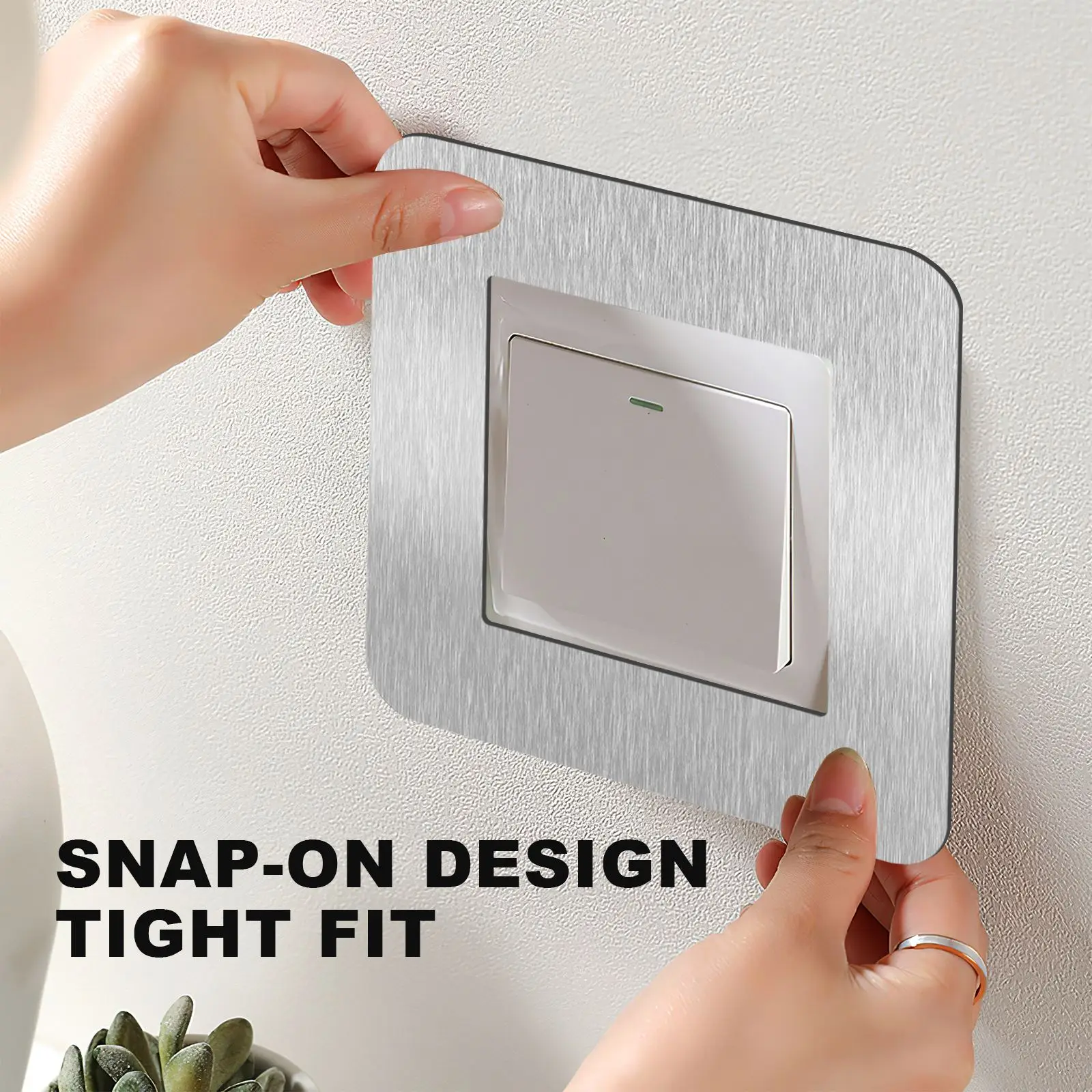 

4 Pcs Surround Single Light Switch Cover Self Adhesive Aluminum Plastic Panel And Easy To Maintain Wall Socket Stickers Decora