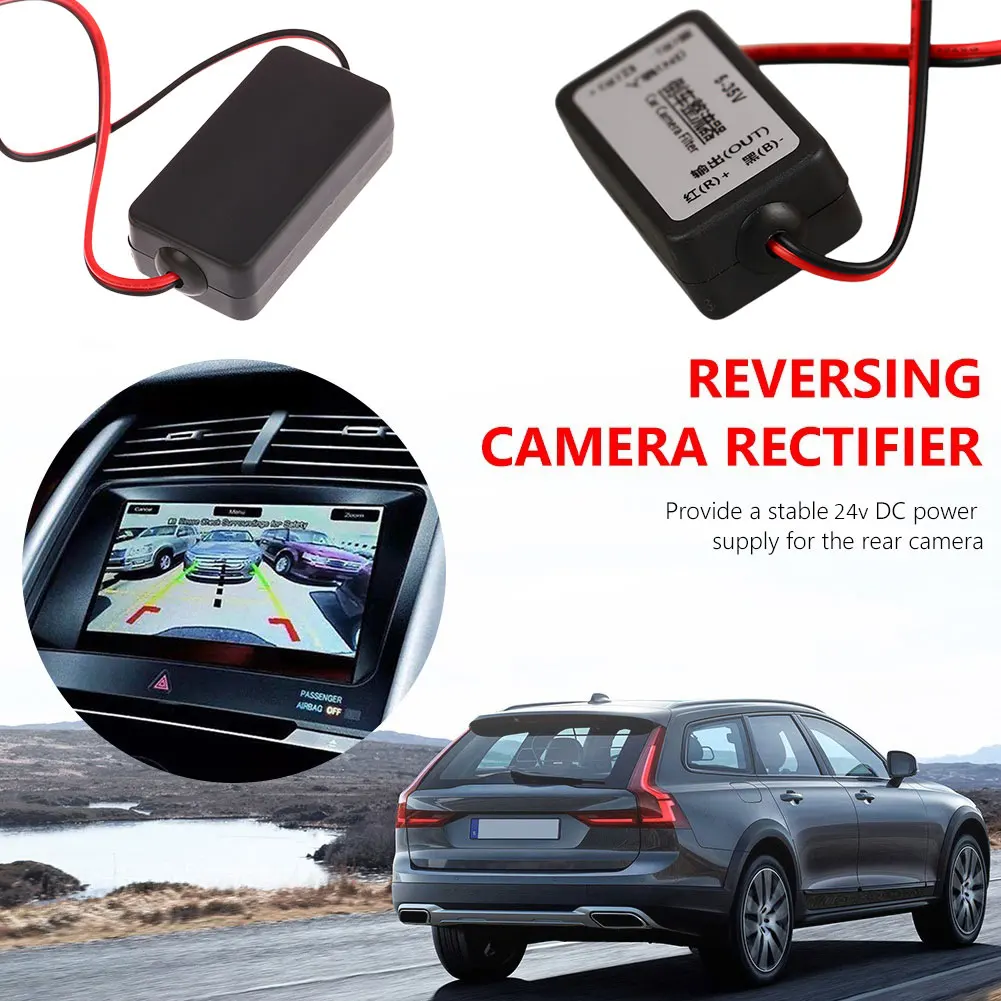 24V DC Reversing Rectifier Anti-interference Power Filter Stable Capacitor Filter Portable for Auto Backup Camera for Car Camera