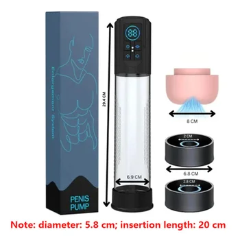 IPX7 Waterproof Electric Penis Pump Sex Toy for Men Masturbator Adult Male Penis Enlargement Vacuum Pump Penile Enhancer  Exerci 6