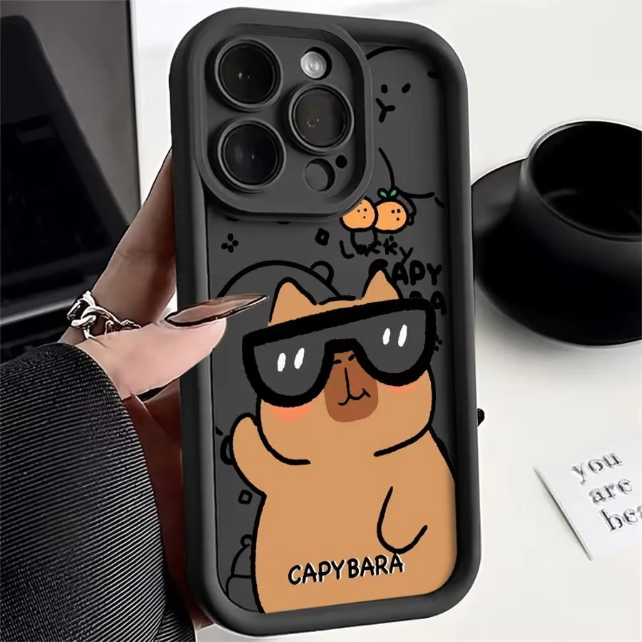 Adorable Capybara Silicone Shockproof Phone Case - Soft Protective Cover