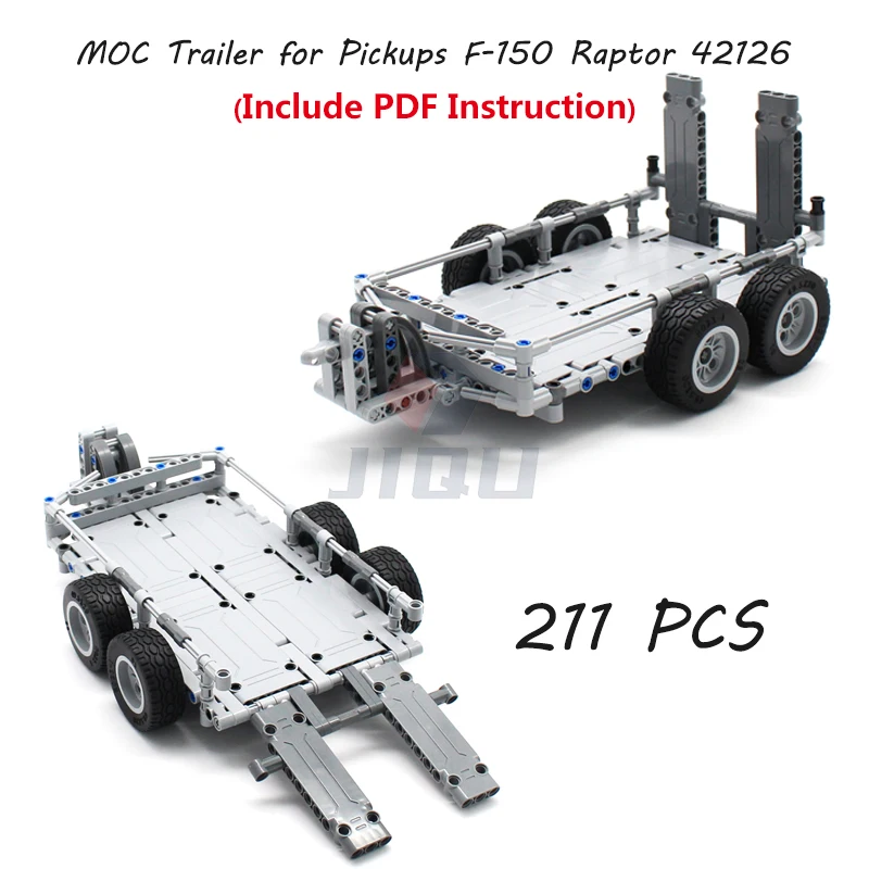 211 Pcs High-Tech Load Trailer Model Set Moc Building Blocks Pickup Compatibili F-150 Raptor 42126 Assembly Bricks Kid Toy Gifts