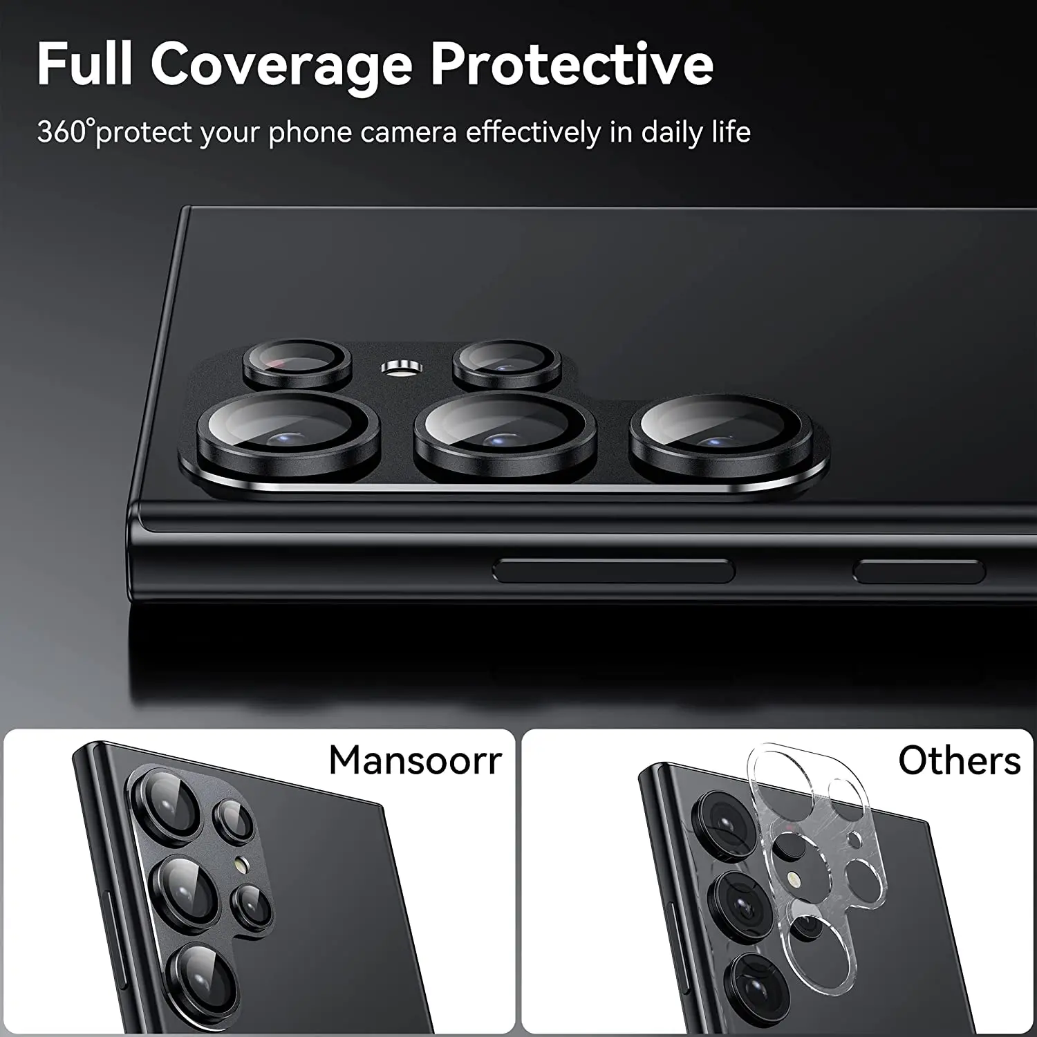 Premium Metal Glass Camera Lens Protector - Durable Screen Cover