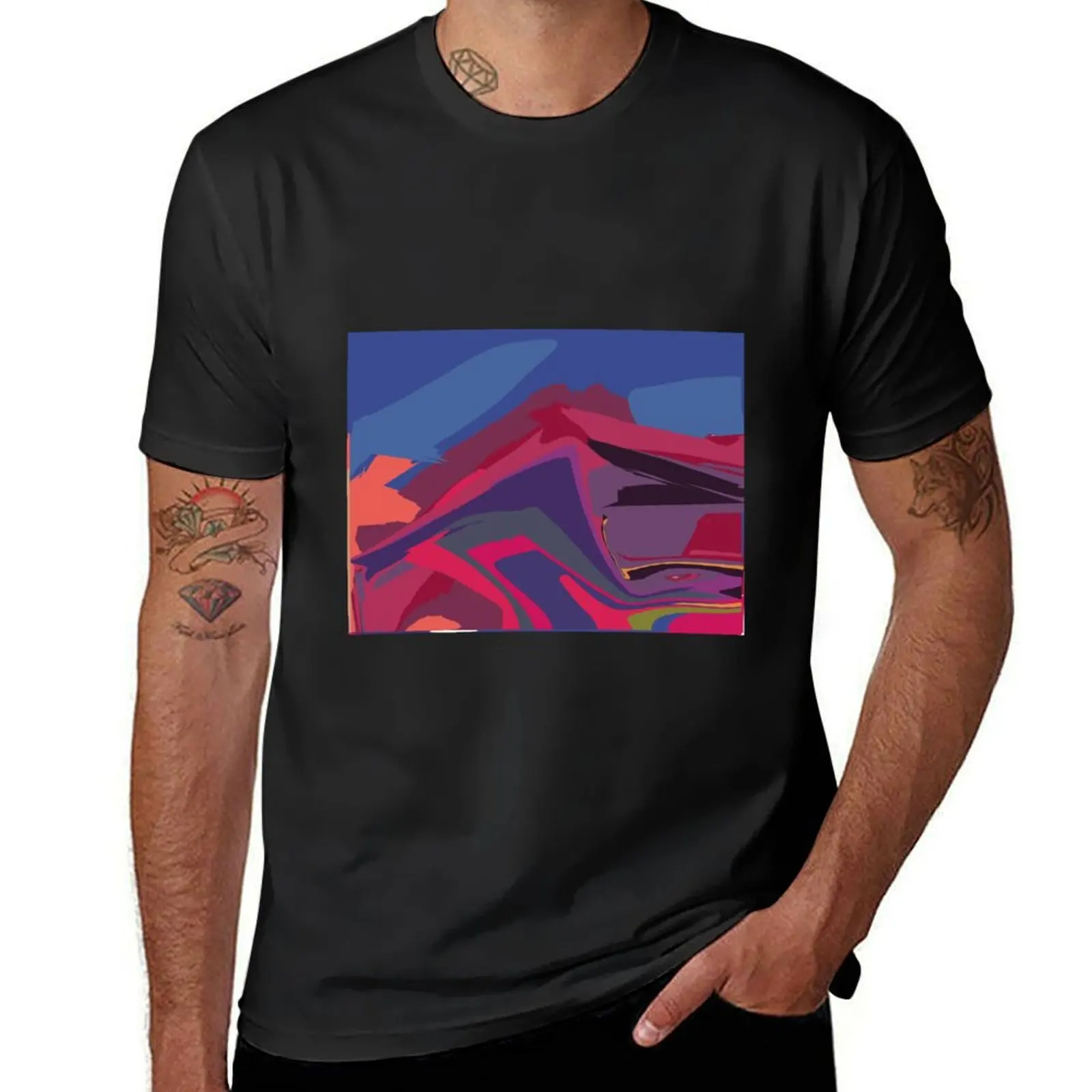 Aesthetic abstract design T-Shirt heavyweights shirts graphic tees korean fashion sweat sweat shirts, men