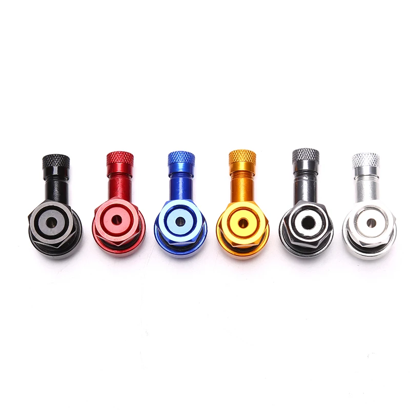 Kit Di 2 Steli Valvola 90° In Alluminio CNC Per Moto Tubeless – Per Cerchi Da 11,3 Mm, Rossi, Facili Da Gonfiare E Controllare La Pressione