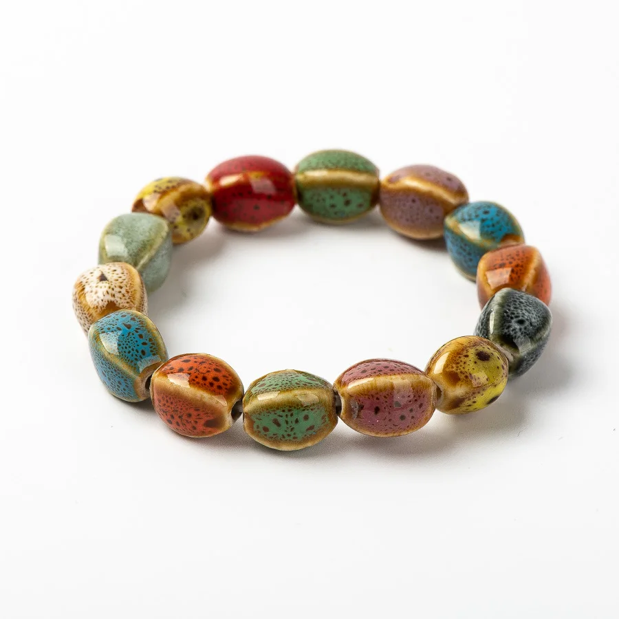 Colorful Ceramic beads bracelets hand made DIY Artware Retro bracelet Jewelery ceramic bracelet,beaded bracelet