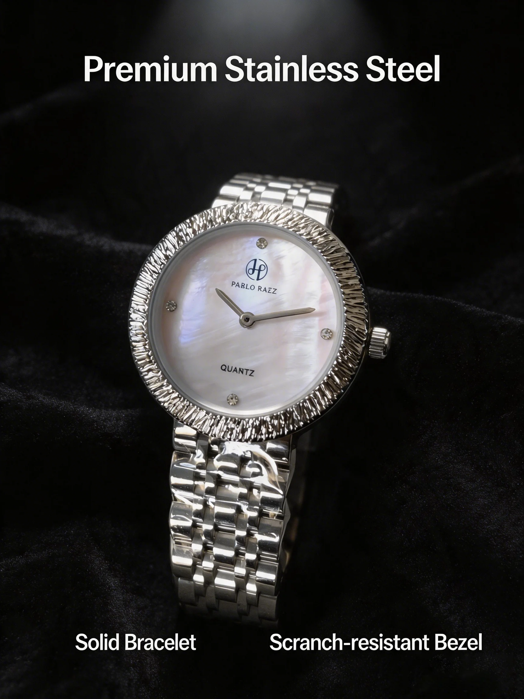 PABLO RAEZ Luxury Women's Stainless Steel Fashion Watch with Gift Box