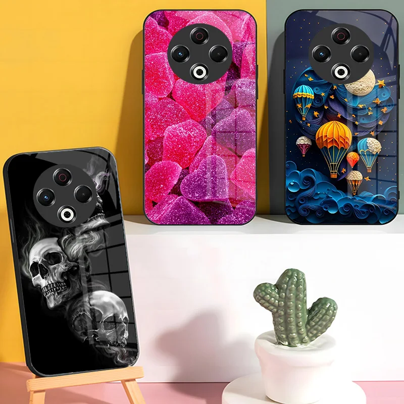 Luxury Shockproof Bumper Case with Tempered Glass for Tecno Spark 30 Series