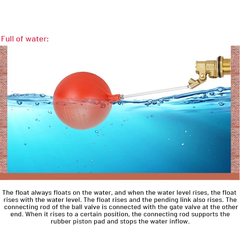 

1/2" and 3/4" Plastic float valve float ball inlet valve liquid level switch for water tower，water tank