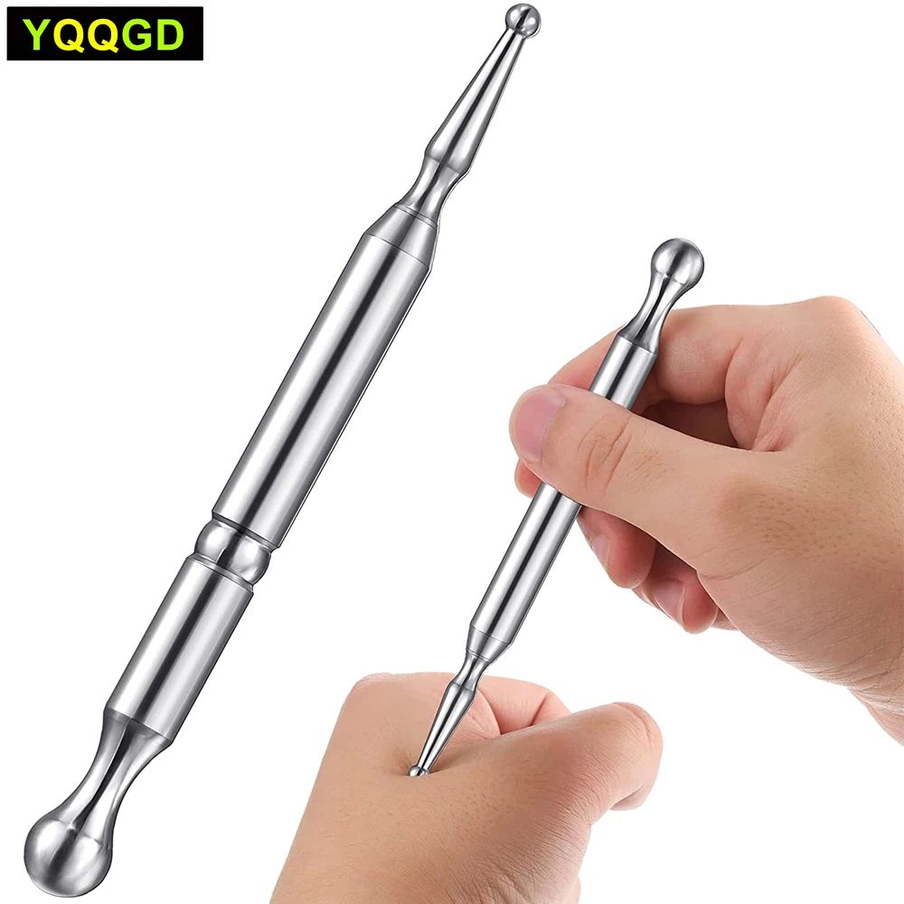 1Pcs Stainless Steel Acupressure Bar Massage Pen Manual Acupressure Pen-Deep Tissue Massage Tool Relaxing Acupuncture Tools