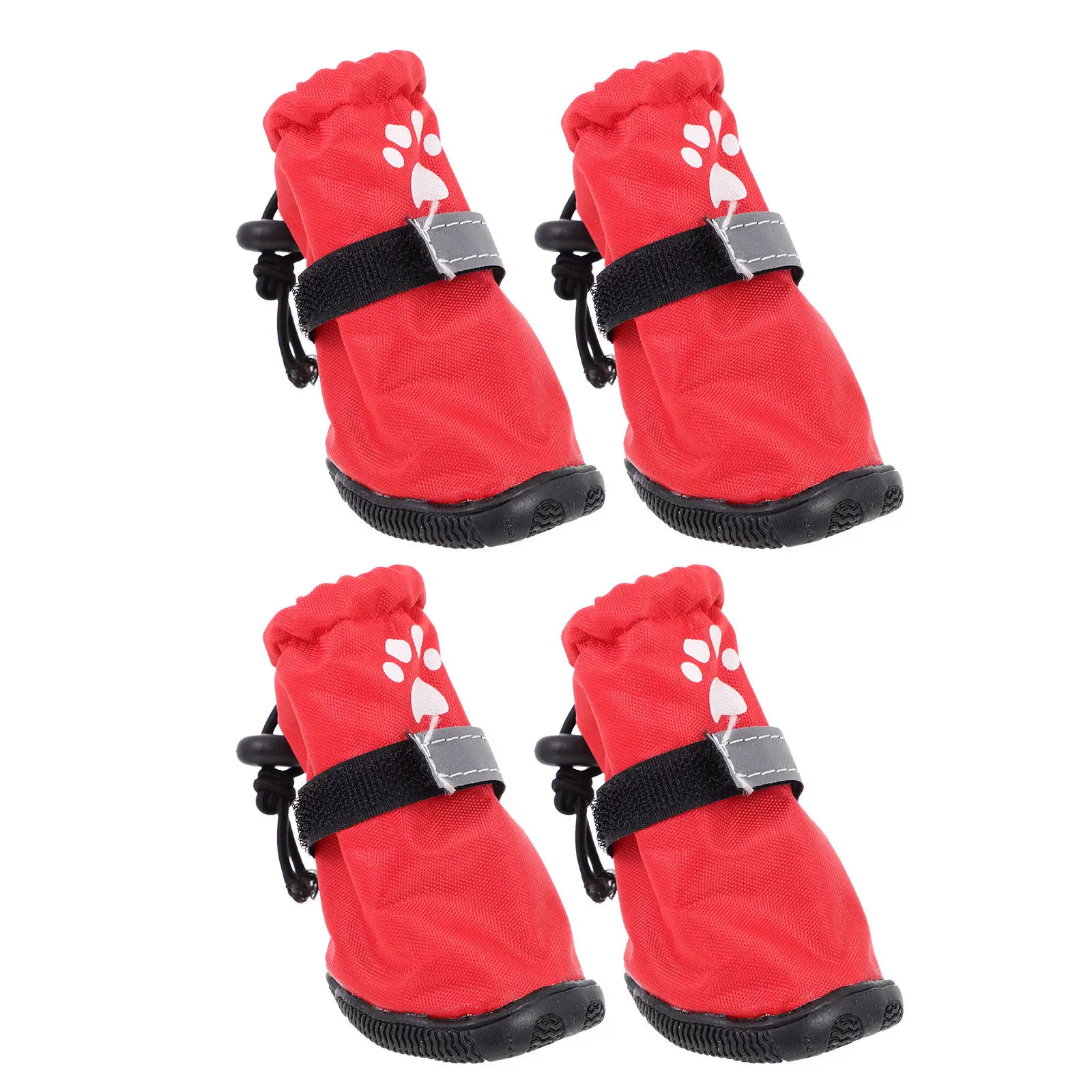 4Pcs 방수 애완 동물 부츠 야외 개 신발 폴리 에스터 안티-슬립 논슬립 강아지 신발 비 보호 개 발 커버