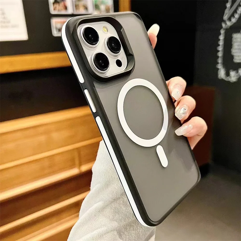 Luxury Matte Double Color Magnetic Shockproof Armor Case