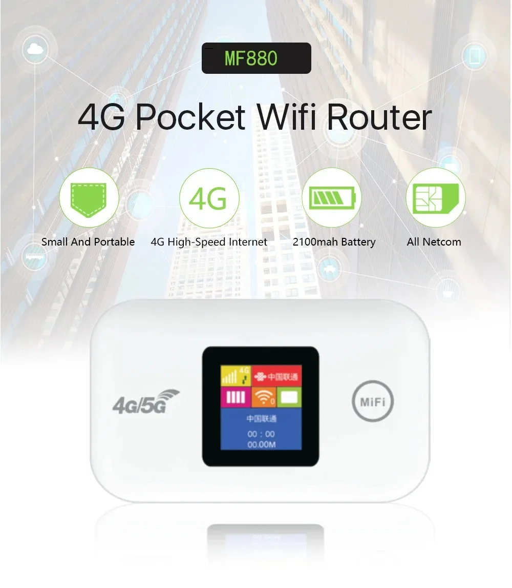 High-Speed Portable 4G/5G Mobile WiFi Router with Sim Card Slot - Wireless Pocket MiFi Hotspot
