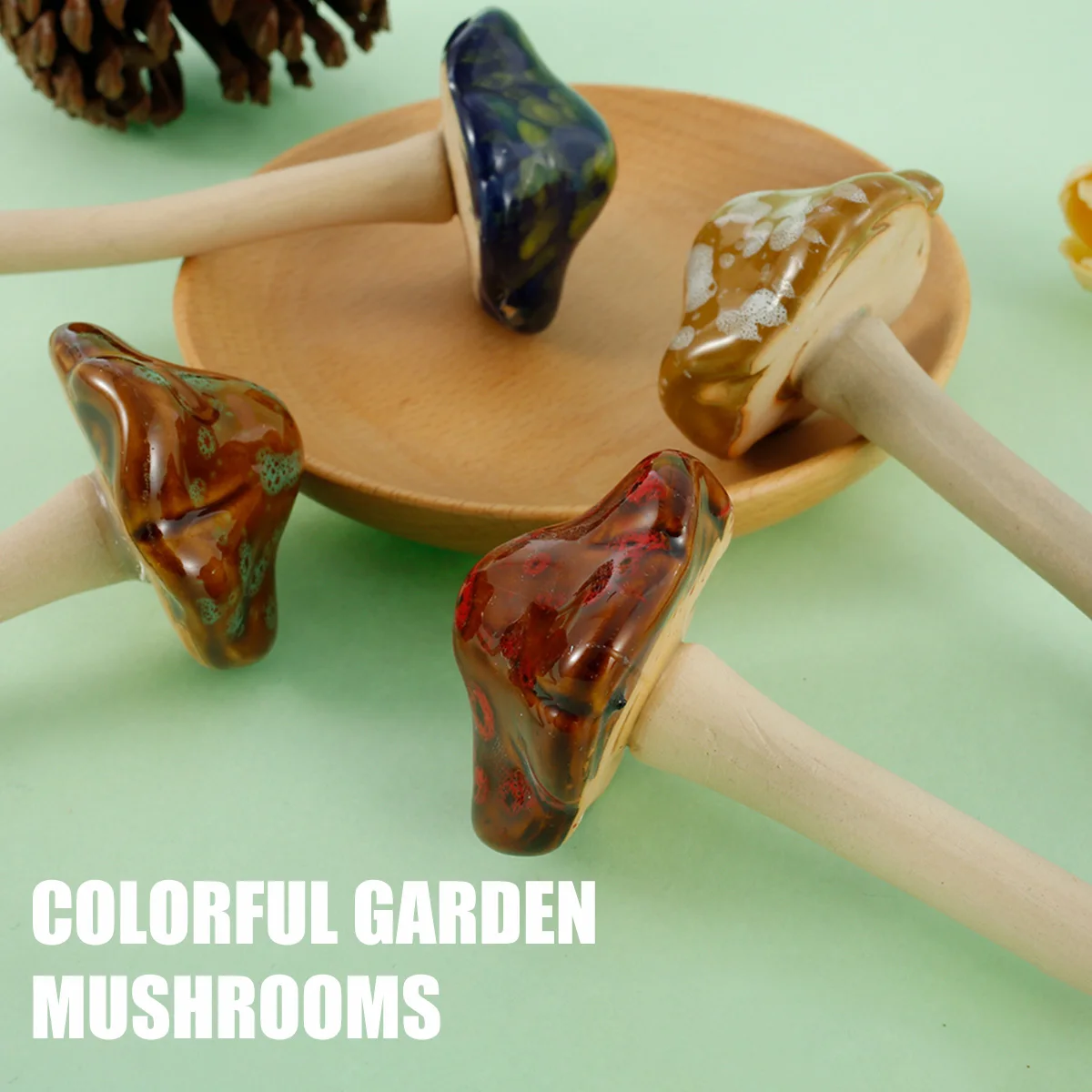 4/8 Pcs Garden Mushrooms Decoration Ceramics Toadstool Mushroom Statue Crafts Corrosion-Resistant Non-Fading Courtyard Ornament