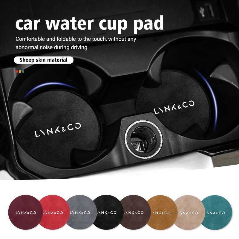 Car Coaster Drink Bottle Holder Anti-slip Mat Water Cup Pad 2pcs For LYNK&CO 01 05 03 09 02 04 06 07 08 PHEV 09 MHEV
