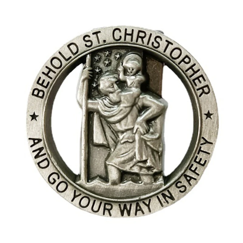 

Christopher Medal Car Saint Christopher Visor Clip Auto Visor Accessories Driving Amulet Patron Saint Periapt