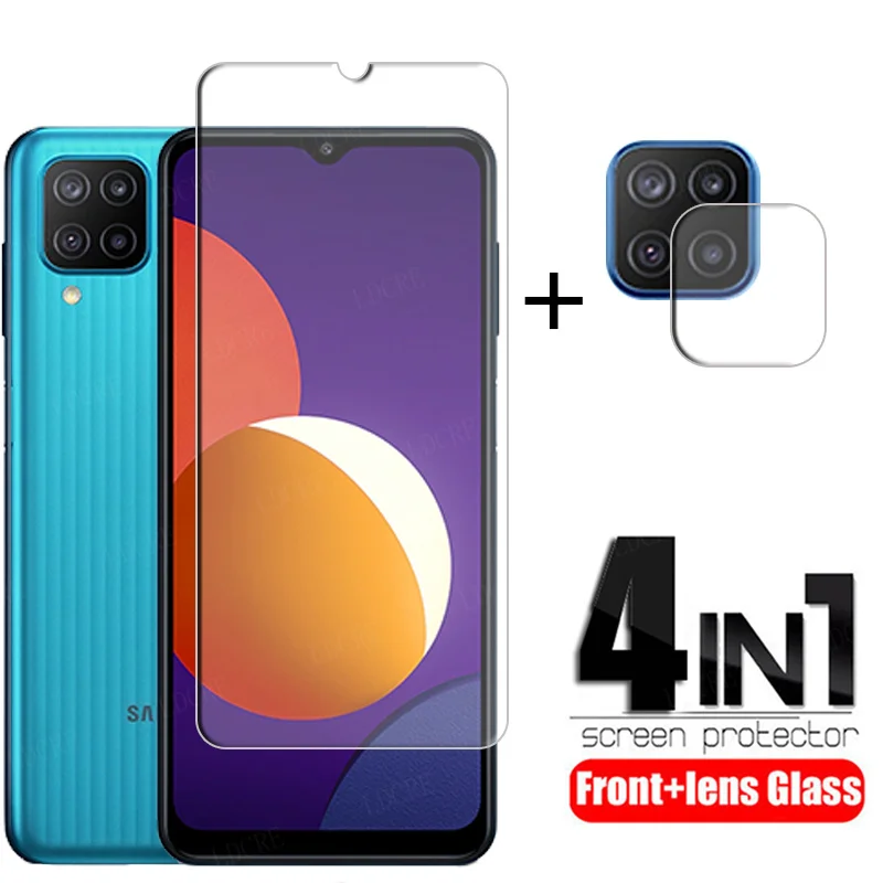 4-In-1 Per Samsung Galaxy M12 Glass Per Samsung M12 Pellicola Proteggi Schermo In Vetro Temperato Per Samsung M12 Camera Lens Glass