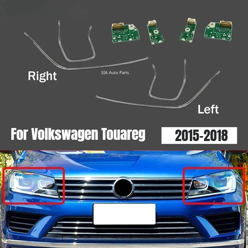 폭스바겐 투아렉 2016 2017 2018 LED DRL 칩 헤드라이트 라이트 가이드..