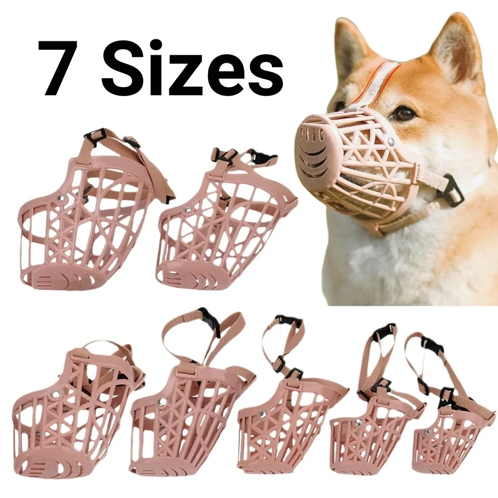Adjustable Dog Muzzles Anti Barking Plastic Safe Breathable Pet Mask Outdoor Anti Bite Training Dog Mouth Cover Accessories