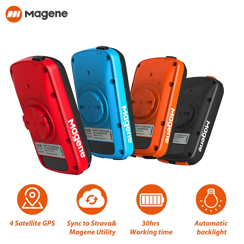 Magene-Wireless GPS Bike Computer, velocímetro de bicicleta, odômetro, display LCD, impermeável, suporte Bluetooth, Ant Data Sensor, Tra, C406