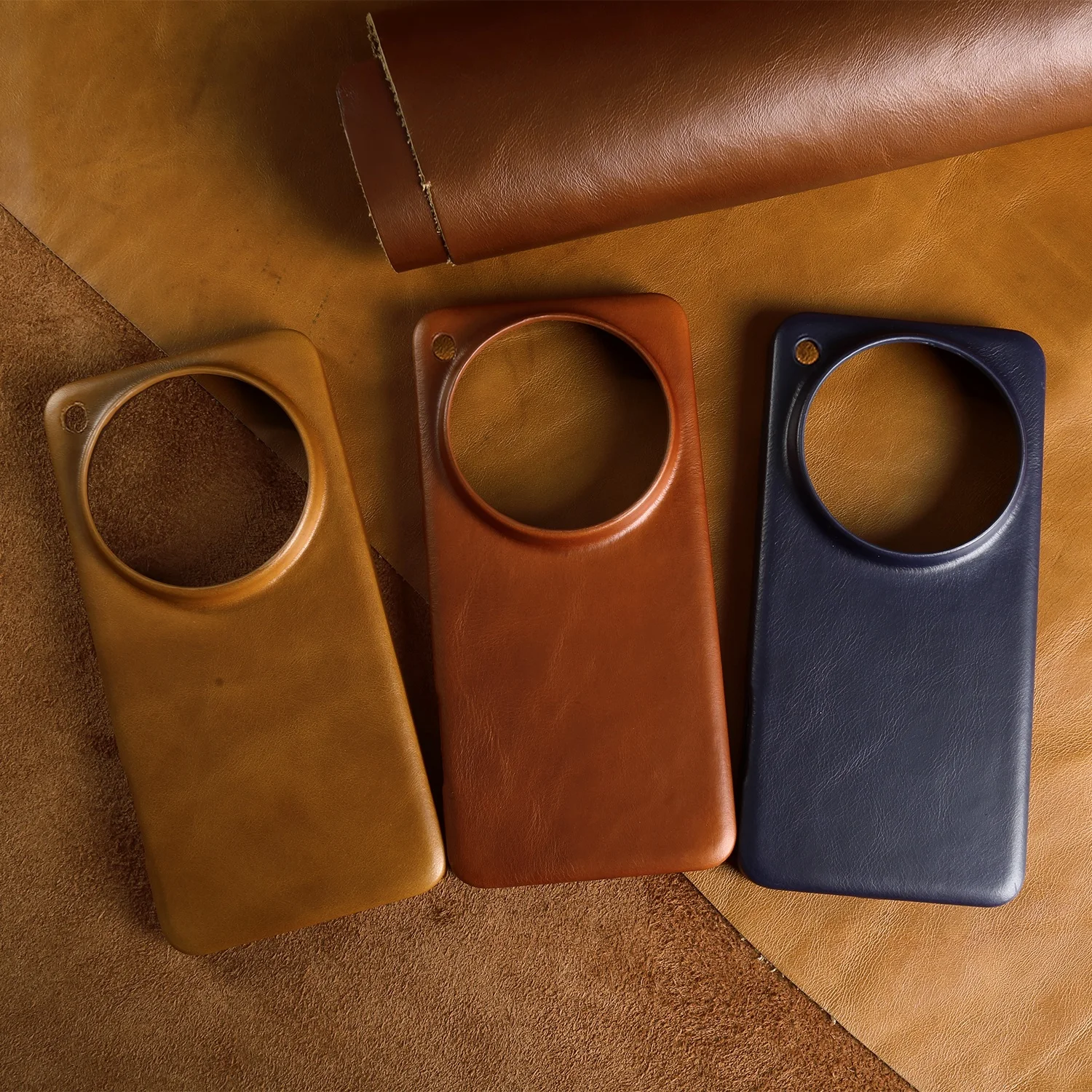 Vintage Full Wrapped Genuine Leather Business Oil Wax Magnetic Phone Cover
