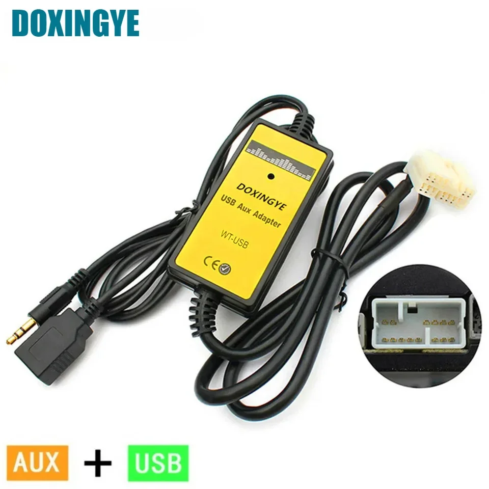 DOXINGYE Car Radio Digital CD Changer Adapter USB Aux-in Adapter