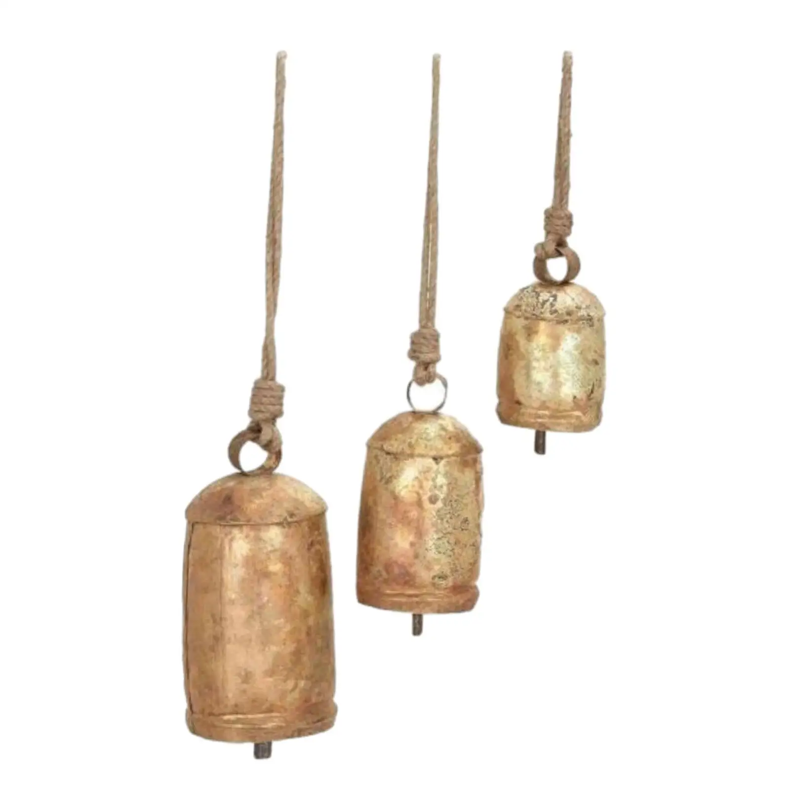 

3x Shabby Chic Bells Decor Christmas Cow Bells for Party Favors Festival